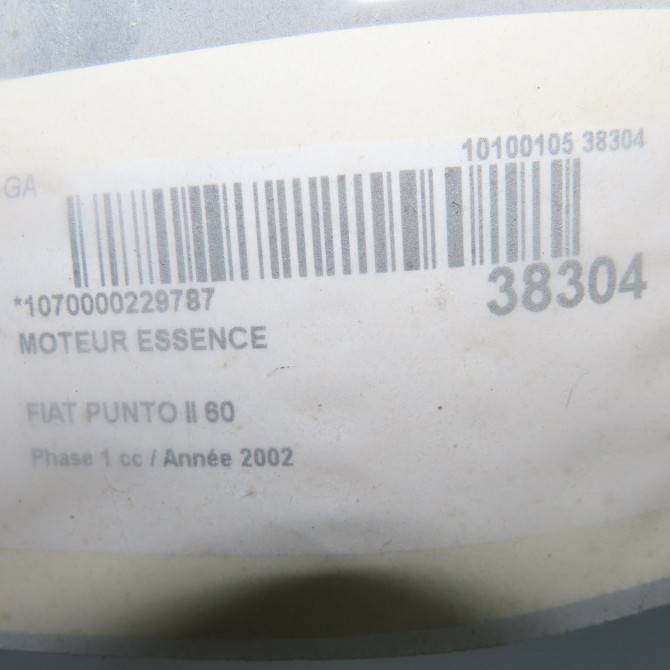 Moteur essence occasion FIAT PUNTO II Phase 1 10-1999->05-2003 60 71736474 5