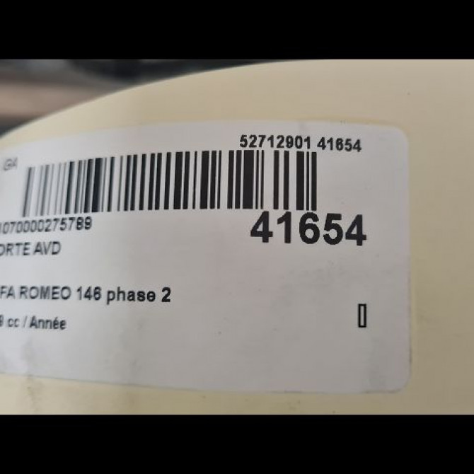 Porte avant droite occasion ALFA ROMEO 146 phase 2 04-1999->10-2001 60629864 3