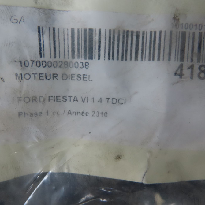 Moteur diesel occasion FORD FIESTA VI Phase 1 10-2008->11-2012 1.4 TDCI 68ch 1484408 6