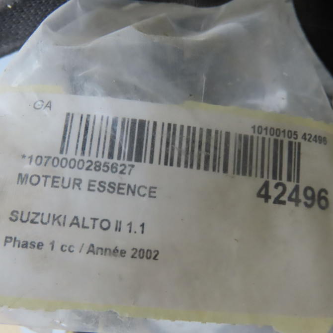 Moteur essence occasion SUZUKI ALTO II Phase 1 06-2002->12-2005 1.1 8