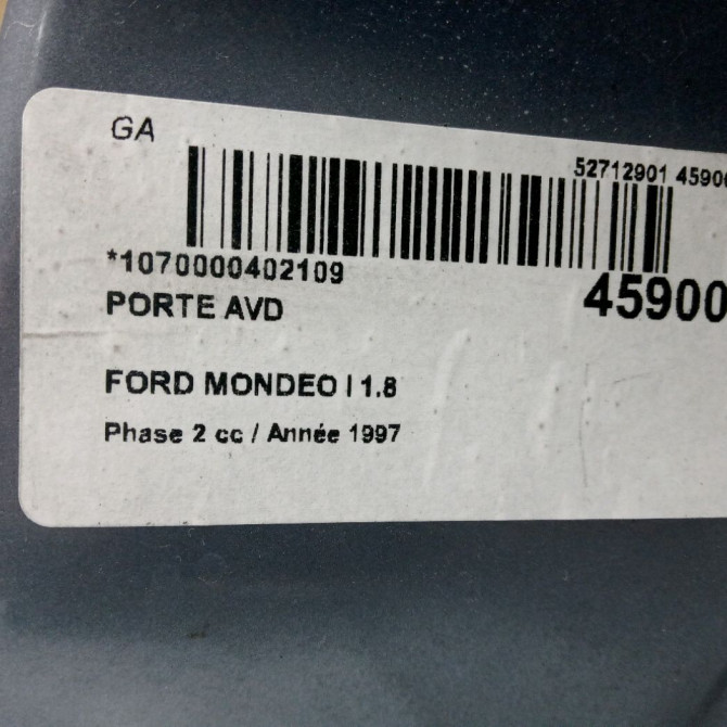 Porte avant droite occasion FORD MONDEO I Phase 2 10-1996->09-2000 1.8 6833774 3