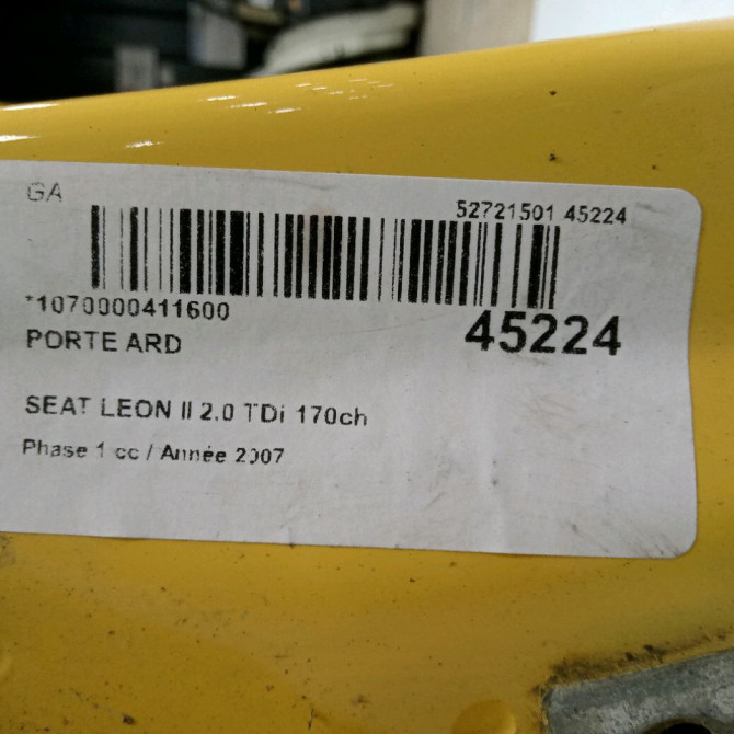 Porte arrière droite occasion SEAT LEON II Phase 1 09-2005->05-2009 2.0 TDi 170ch 1P0833056 3