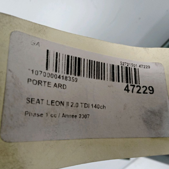 Porte arrière droite occasion SEAT LEON II Phase 1 09-2005->05-2009 2.0 TDI 140ch 1P0833056 3