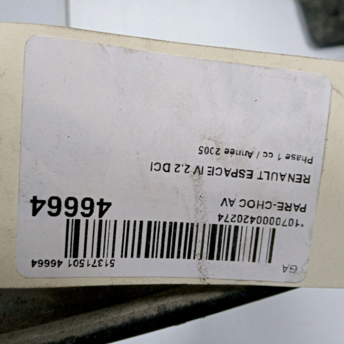 Pare-choc avant occasion RENAULT ESPACE IV Phase 1 09-2002->03-2006 2.2 DCI 7701207359 4