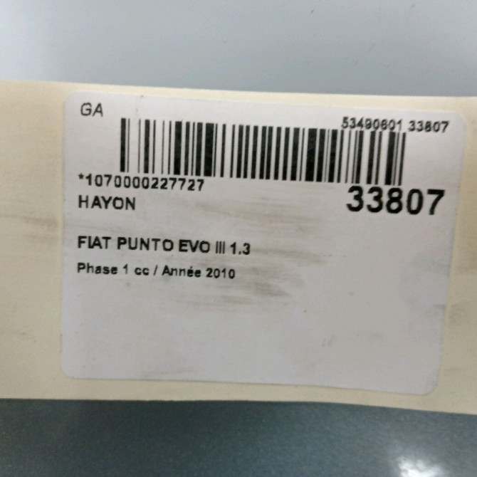 Hayon occasion FIAT PUNTO EVO III Phase 1 10-2009->12-2013 1.3 MULTIJET 75ch 51938460 2