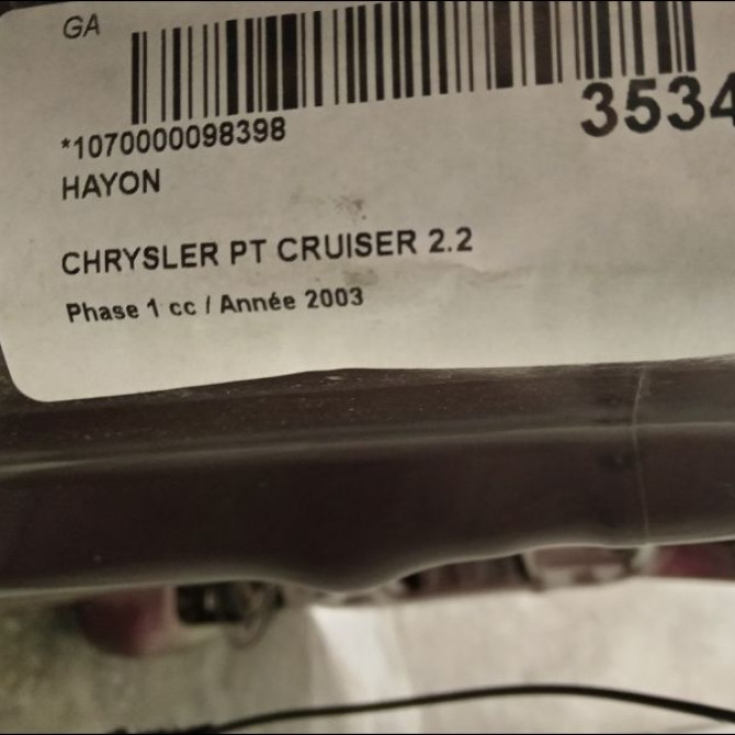 Hayon occasion CHRYSLER PT CRUISER Phase 1 09-2000->12-2005 2.2 crd 120ch 5015483AD 3