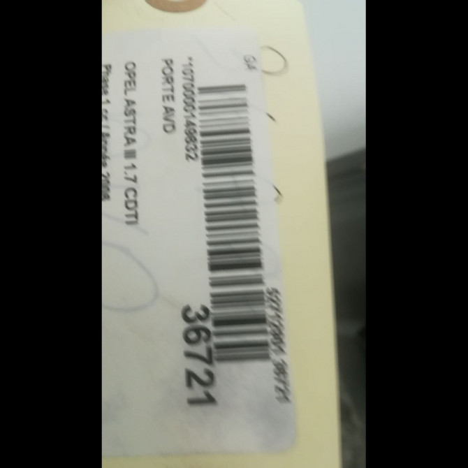 Porte avant droite occasion OPEL ASTRA III ASTRA III Phase 1 2004-04-01->2006-12-31 1.7 CDTI 100ch 94711560 3