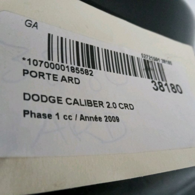 Porte arrière droite occasion DODGE CALIBER Phase 1 06-2006->... 2.0 CRD 5074162AE 3