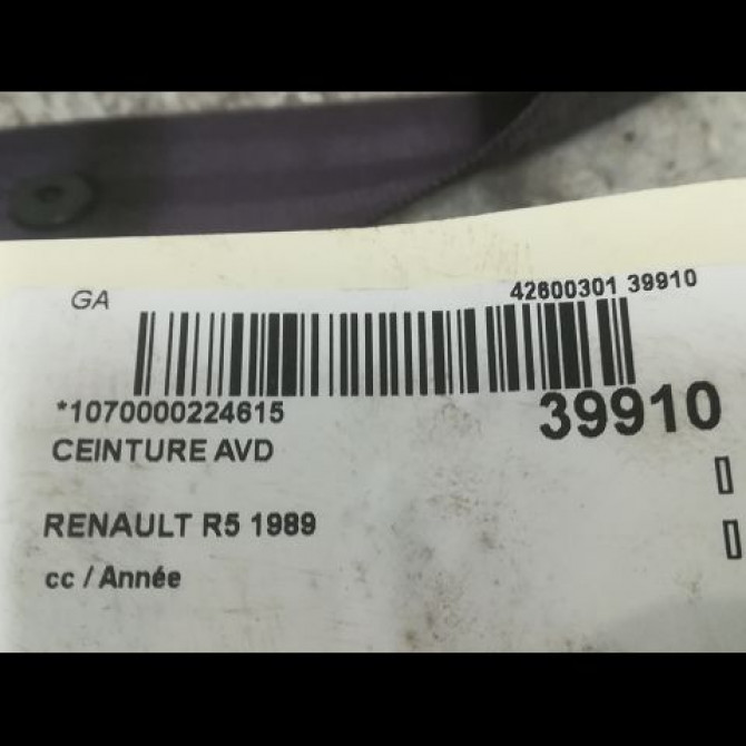 Ceinture avant droite occasion RENAULT R5 7700781298 4