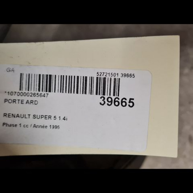 Porte arrière droite occasion RENAULT SUPER 5 Phase 1 10-1984->12-1996 1.4i 7751640299 4