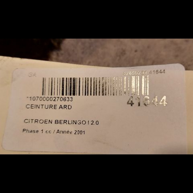 Ceinture arrière droite occasion CITROEN BERLINGO I Phase 1 09-1996->11-2002 2.0 HDi 3