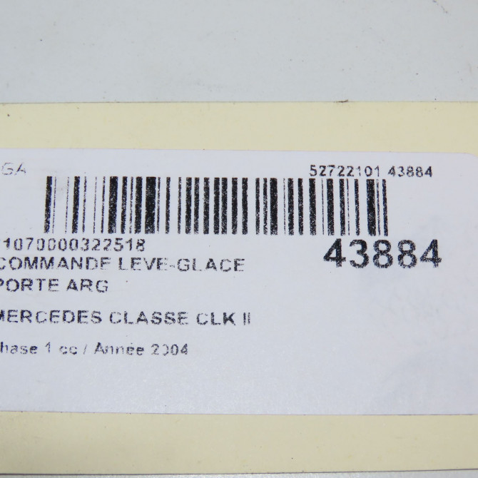 Commande leve-glace porte arrière gauche occasion MERCEDES CLASSE CLK II Phase 1 05-2002->12-2009 270 CDI 20982035107167 4