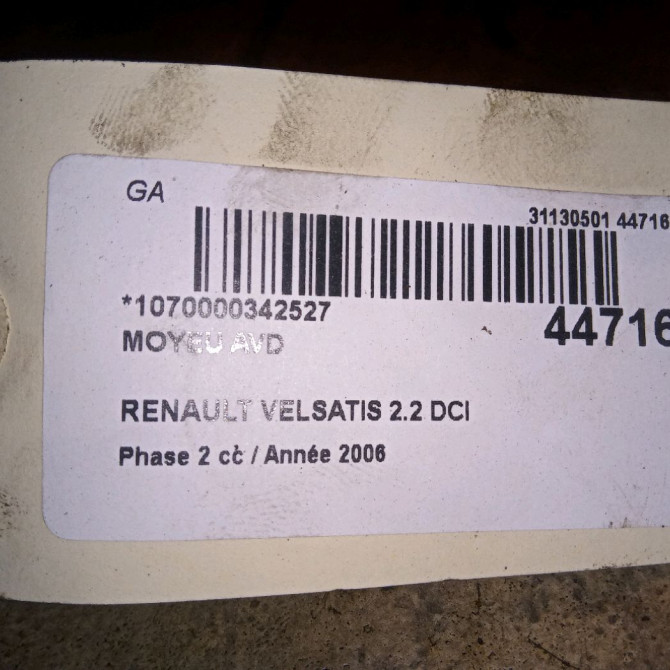 Moyeu avd occasion RENAULT VELSATIS Phase 2 04-2005->12-2009 2.2 DCI 150ch 3