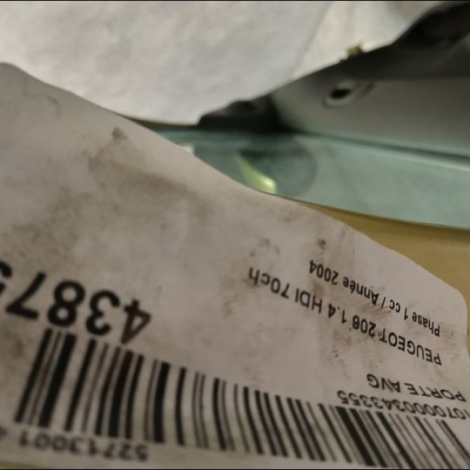 Porte avant gauche occasion PEUGEOT 206 Phase 1 09-1998->03-2009 1.4 HDI 70ch 9002K5 2