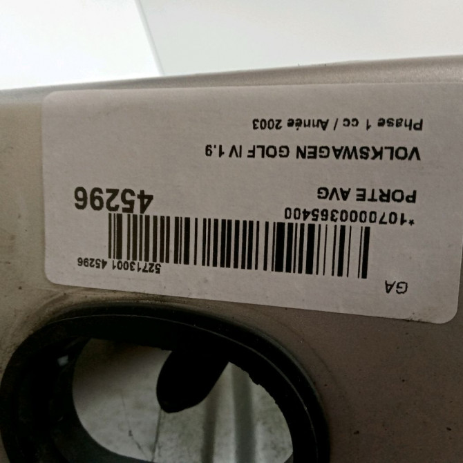 Porte avant gauche occasion VOLKSWAGEN GOLF IV GOLF IV Phase 1 1998-01-01->2005-06-30 1.9 TDI 130ch 1J3831055H 4