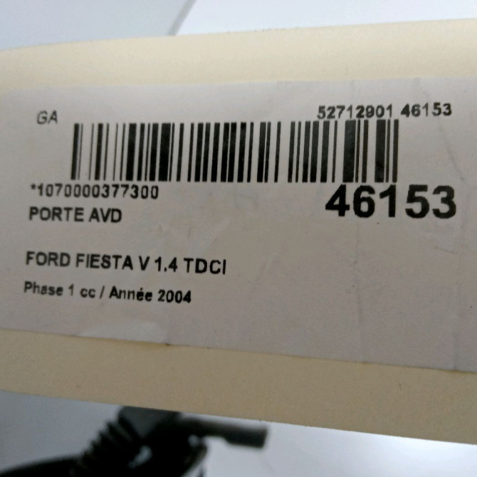 Porte avant droite occasion FORD FIESTA V Phase 1 09-2002->10-2005 1.4 TDCI 1692523 4