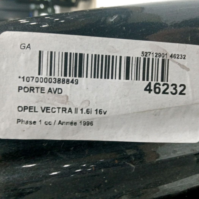 Porte avant droite occasion OPEL VECTRA II Phase 1 11-1995->02-1999 1.6i 16v 9153650 4
