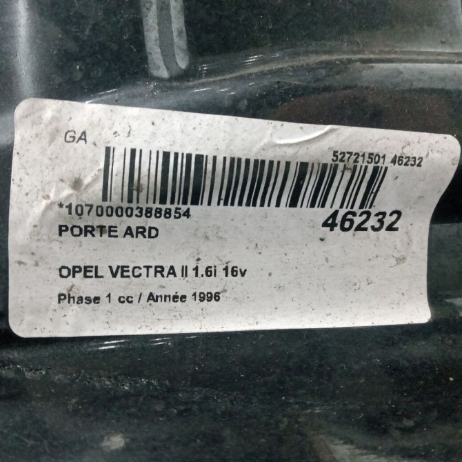 Porte arrière droite occasion OPEL VECTRA II Phase 1 11-1995->02-1999 1.6i 16v 9152342 4
