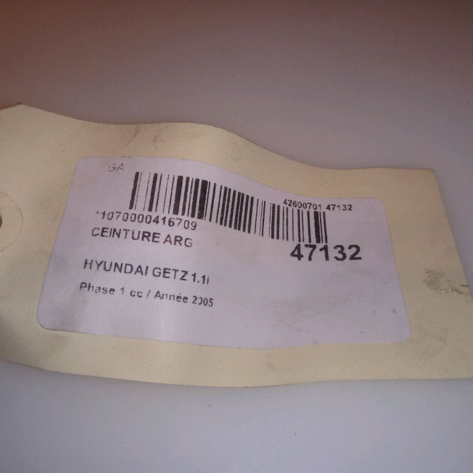 Ceinture arrière gauche occasion HYUNDAI GETZ Phase 1 09-2002->11-2005 1.1i 898101C000BJ 4