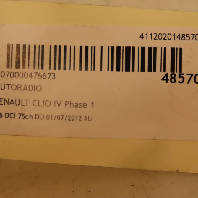 Autoradio occasion RENAULT CLIO IV Phase 1 07-2012->... 1.5 DCI 75ch 280210769R 4