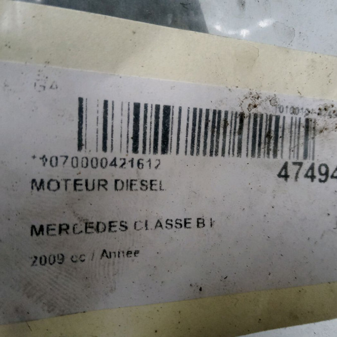 Moteur diesel occasion MERCEDES CLASSE B I Phase 2 04-2008->09-2011 6