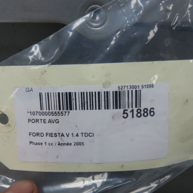 Porte avant gauche occasion FORD FIESTA V Phase 1 09-2002->10-2005 1.4 TDCI 1692539 6
