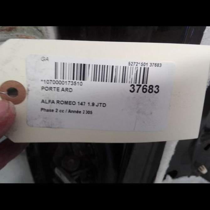 Porte arrière droite occasion ALFA ROMEO 147 Phase 2 09-2004->10-2010 1.9 JTD 115ch 46559262 3