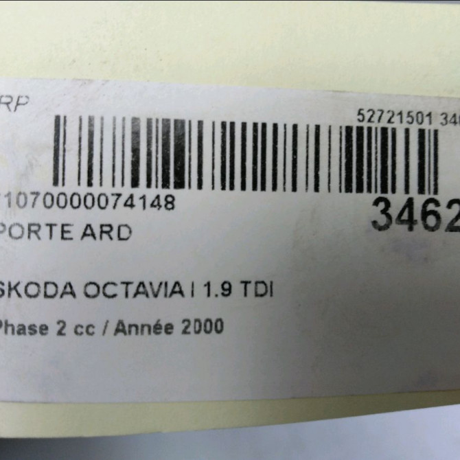 Porte arrière droite occasion SKODA OCTAVIA I Phase 2 10-2000->06-2010 1.9 TDI 110ch 1U4833056 6