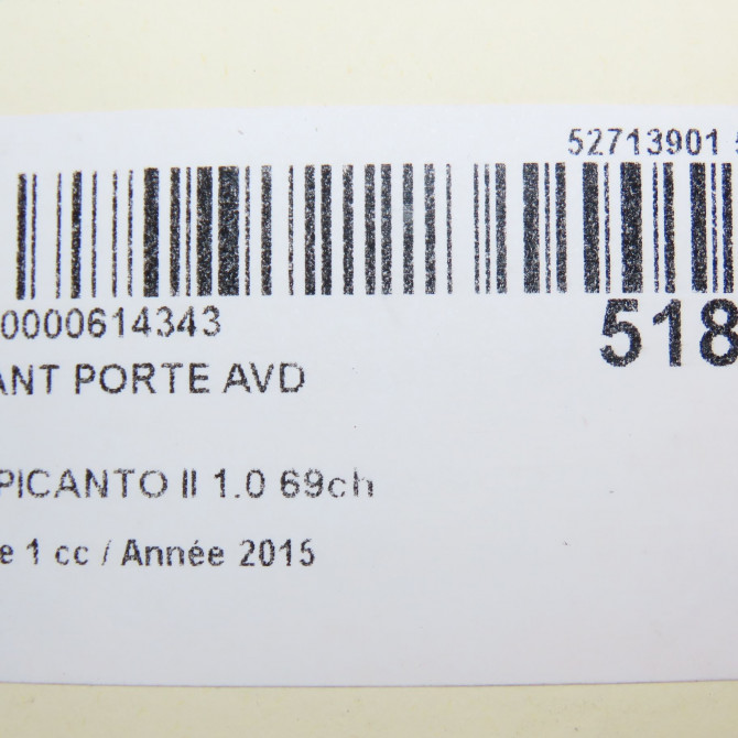 Tirant porte avd occasion KIA PICANTO II Phase 1 07-2011->... 1.0 69ch 793801Y001 4