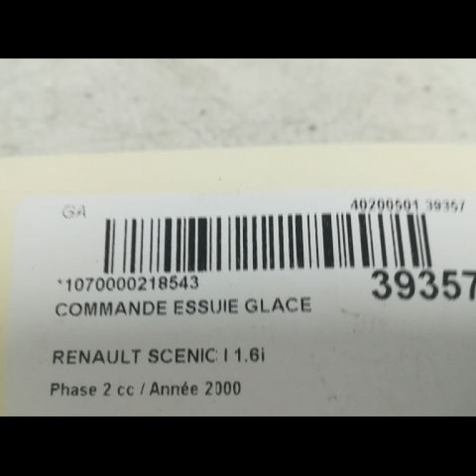 Commande essuie glace occasion RENAULT SCENIC I Phase 2 08-1999->06-2003 1.6i 107ch 7701047262 3