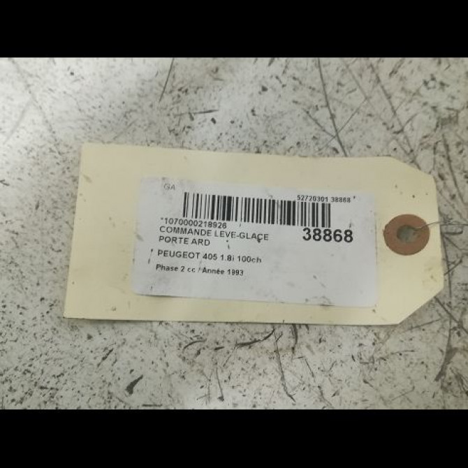 Commande leve-glace porte arrière droite occasion PEUGEOT 405 Phase 2 07-1992->06-1996 1.8i 100ch 6552D0 2