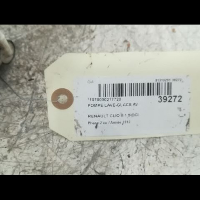 Pompe lave-glace avant occasion RENAULT CLIO III Phase 2 03-2009->12-2014 1.5 DCI 75ch 7700428386 2