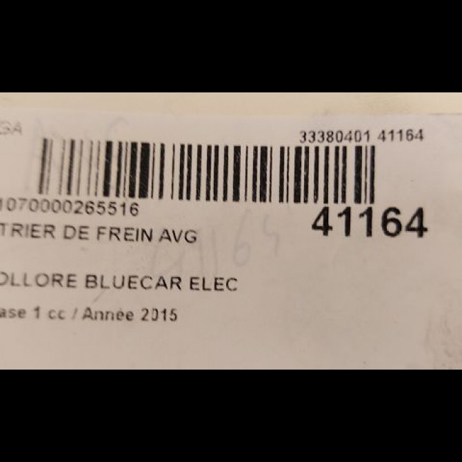 Etrier de frein avant gauche occasion BOLLORE BLUECAR Phase 1 01-2011->... ELEC 3