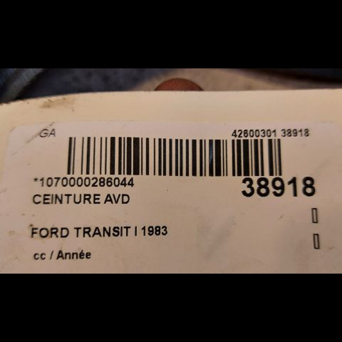 Ceinture avant droite occasion FORD TRANSIT I 4