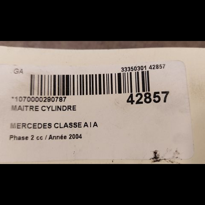 Maitre cylindre occasion MERCEDES CLASSE A I Phase 2 03-2001->09-2004 A 170 CDI 64300001 3