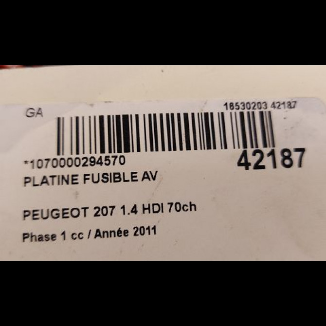 Platine fusible av occasion PEUGEOT 207 Phase 1 04-2006->06-2013 1.4 HDI 70ch 3