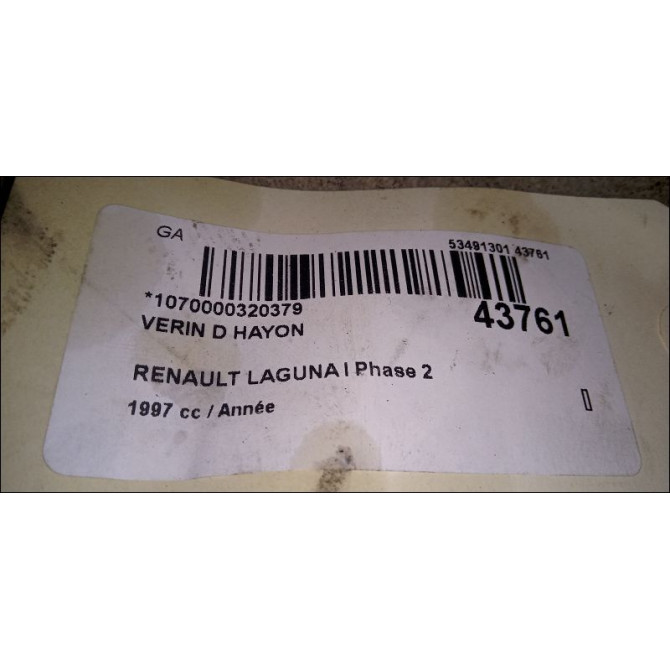 Verin droit hayon occasion RENAULT LAGUNA I Phase 2 04-1998->11-2000 7700846772 2