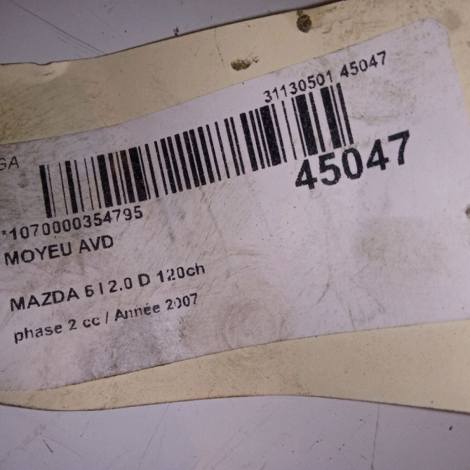 Moyeu avd occasion MAZDA 6 I phase 2 06-2005->10-2008 2.0 D 120ch GP9A33060B 4