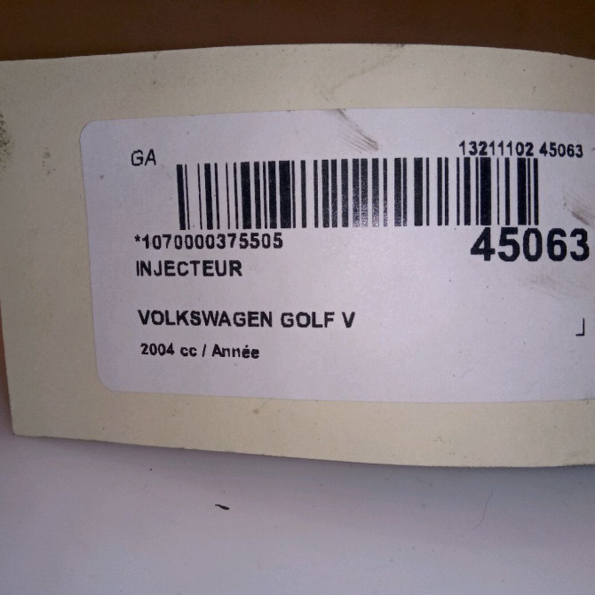 Injecteur occasion VOLKSWAGEN GOLF V Phase 1 11-2003->10-2008 2.0 TDI 140ch 3