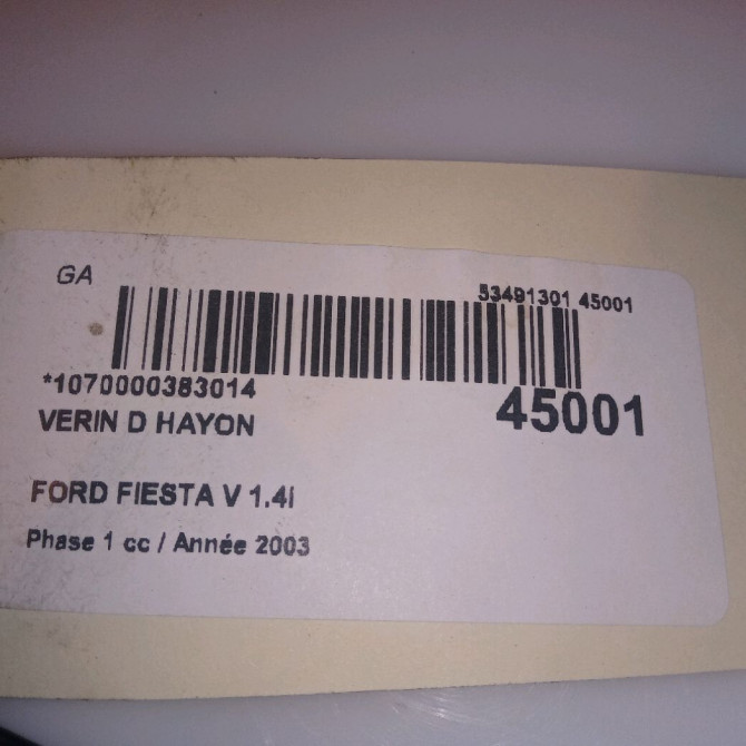 Verin droit hayon occasion FORD FIESTA V Phase 1 09-2002->10-2005 1.4i 1460415 3