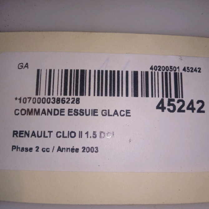 Commande essuie glace occasion RENAULT CLIO II Phase 2 06-2001->07-2006 1.5 DCI 80ch 4