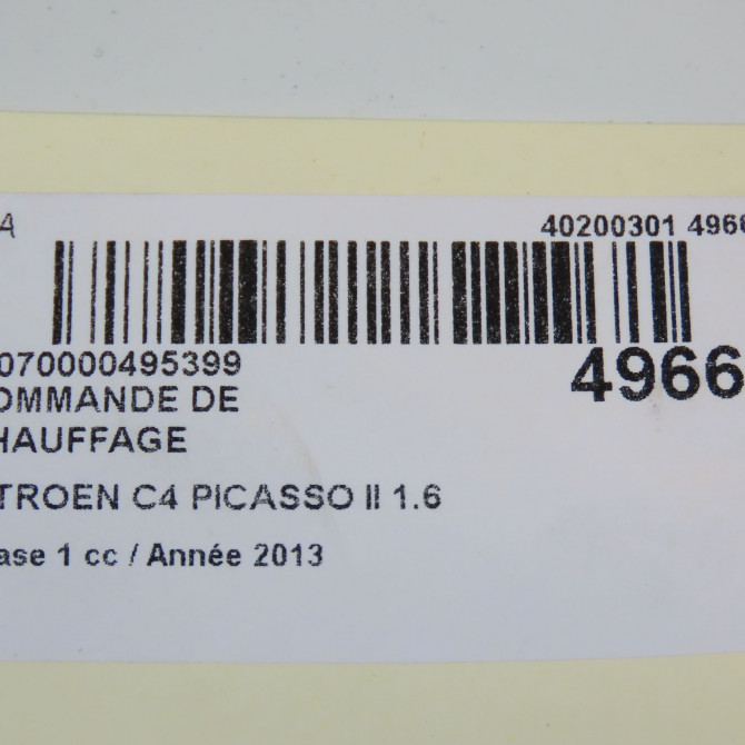 Commande de chauffage occasion CITROEN C4 PICASSO II Phase 1 04-2013->... 1.6 e-HDi 8v 115ch 6