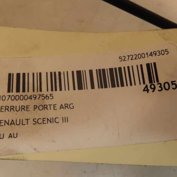 Serrure porte arg occasion RENAULT SCENIC III Phase 3 04-2013->... 1.2i 132ch 825030004R 4