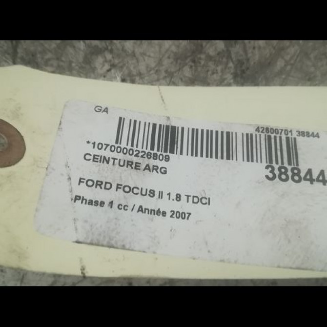 Ceinture arrière gauche occasion FORD FOCUS II Phase 1 09-2004->12-2007 1.8 TDCI 115ch 2013465 2