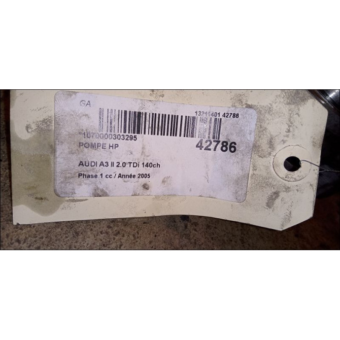Pompe hp occasion AUDI A3 II Phase 1 06-2003->06-2008 2.0 TDi 140ch 3