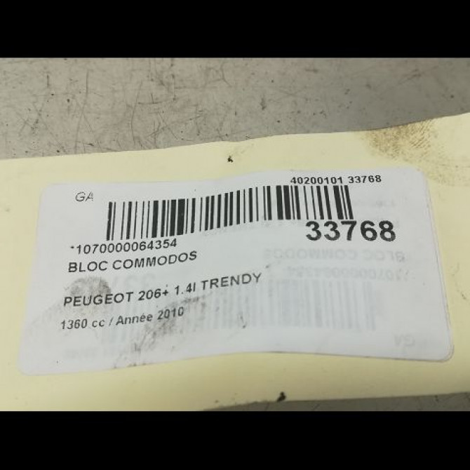 Bloc commodos occasion PEUGEOT 206 + Phase 1 03-2009->05-2013 1.4i 75ch 96787394XT 5
