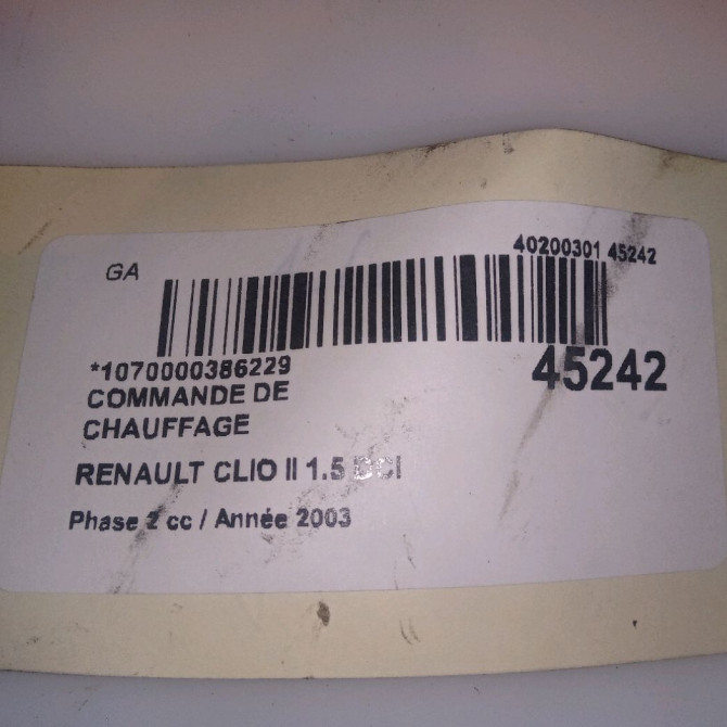 Commande de chauffage occasion RENAULT CLIO II Phase 2 06-2001->07-2006 1.5 DCI 80ch 4