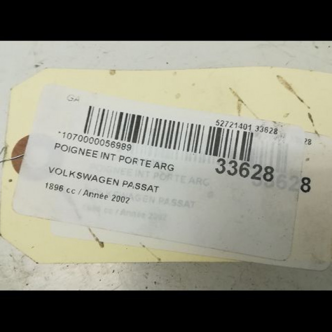 Poignee int porte arg occasion VOLKSWAGEN PASSAT IV Phase 2 10-2000->03-2005 1.9 TDI 130ch 3B0839113BJ2AQ 4