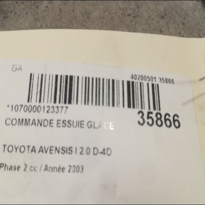 Commande essuie glace occasion TOYOTA AVENSIS I Phase 2 09-2000->05-2003 2.0 D-4D 8465205170 3