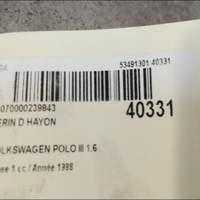 Verin droit hayon occasion VOLKSWAGEN POLO III Phase 1 10-1994->11-1999 1.6 6N0827550A 2